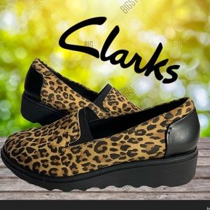 clarks sharon dolly leopard shoes